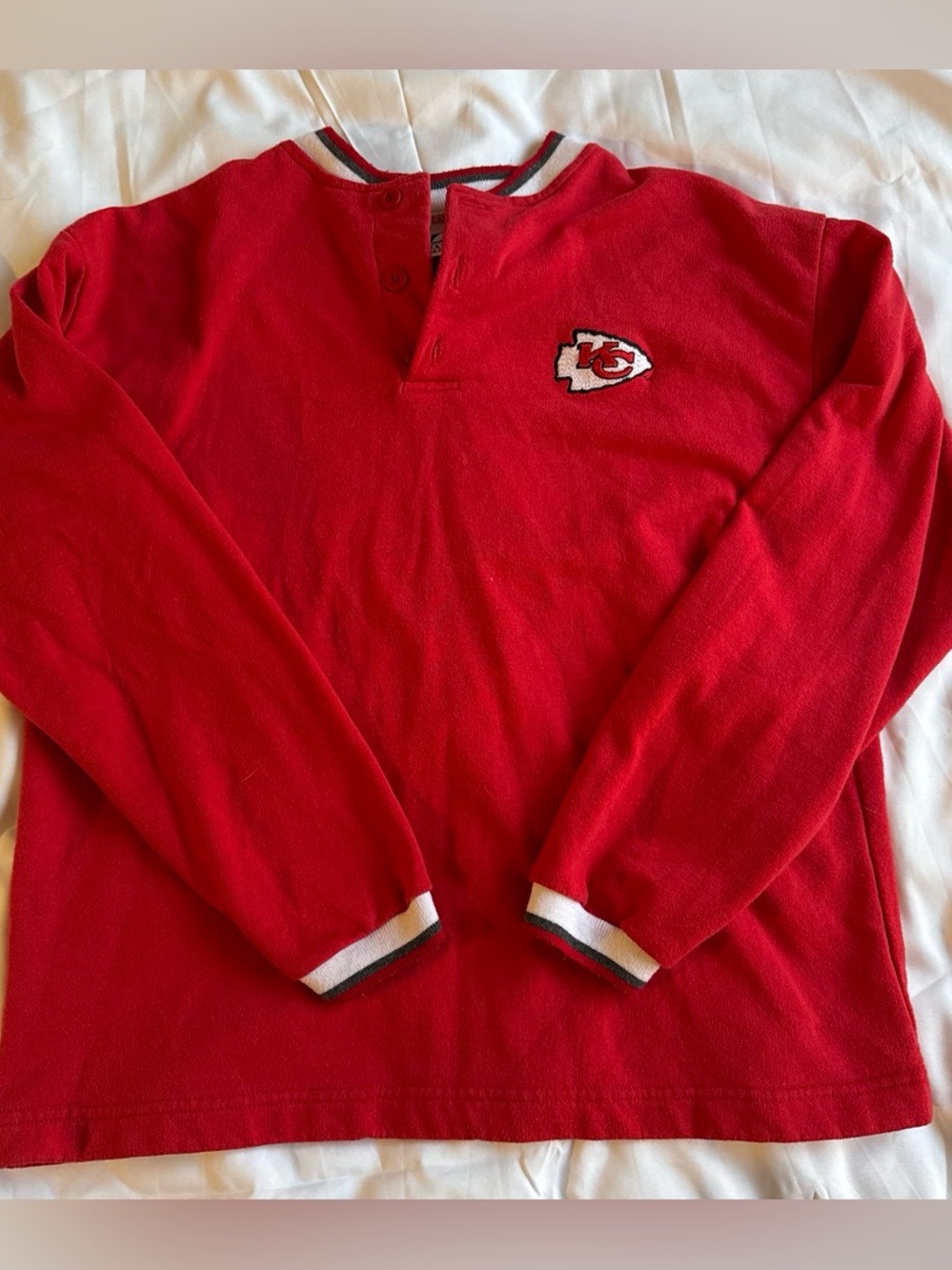 Kansas City Chiefs Red Long Sleeve Pullover with Embroidered Logo